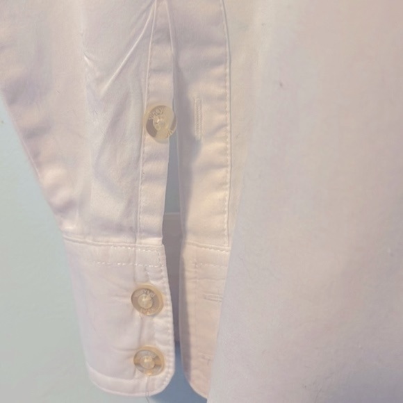 Vineyard Vines White Cotton Ruffle Front Button Shirt Size 2 - Picture 4 of 8